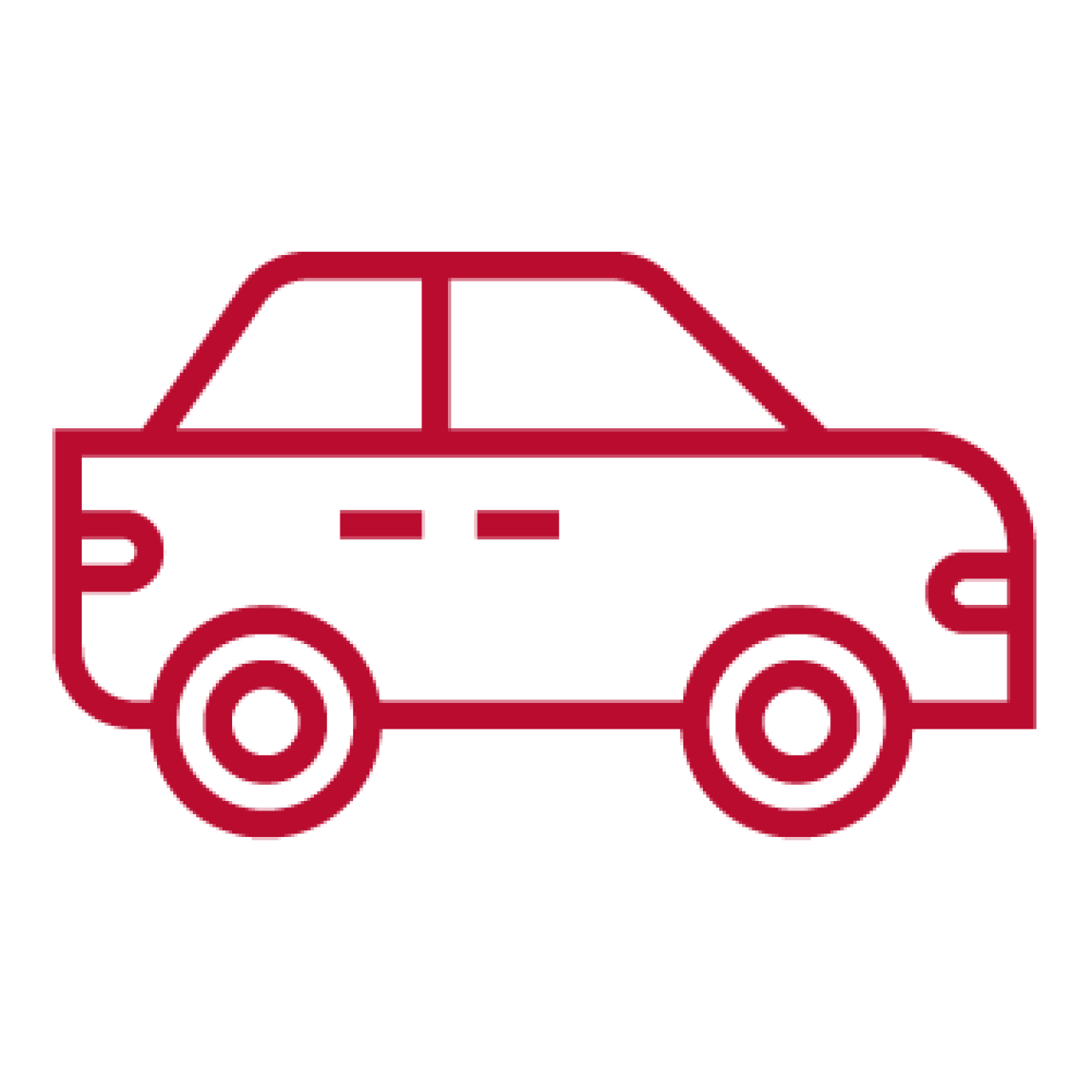 Scarlet line icon of car
