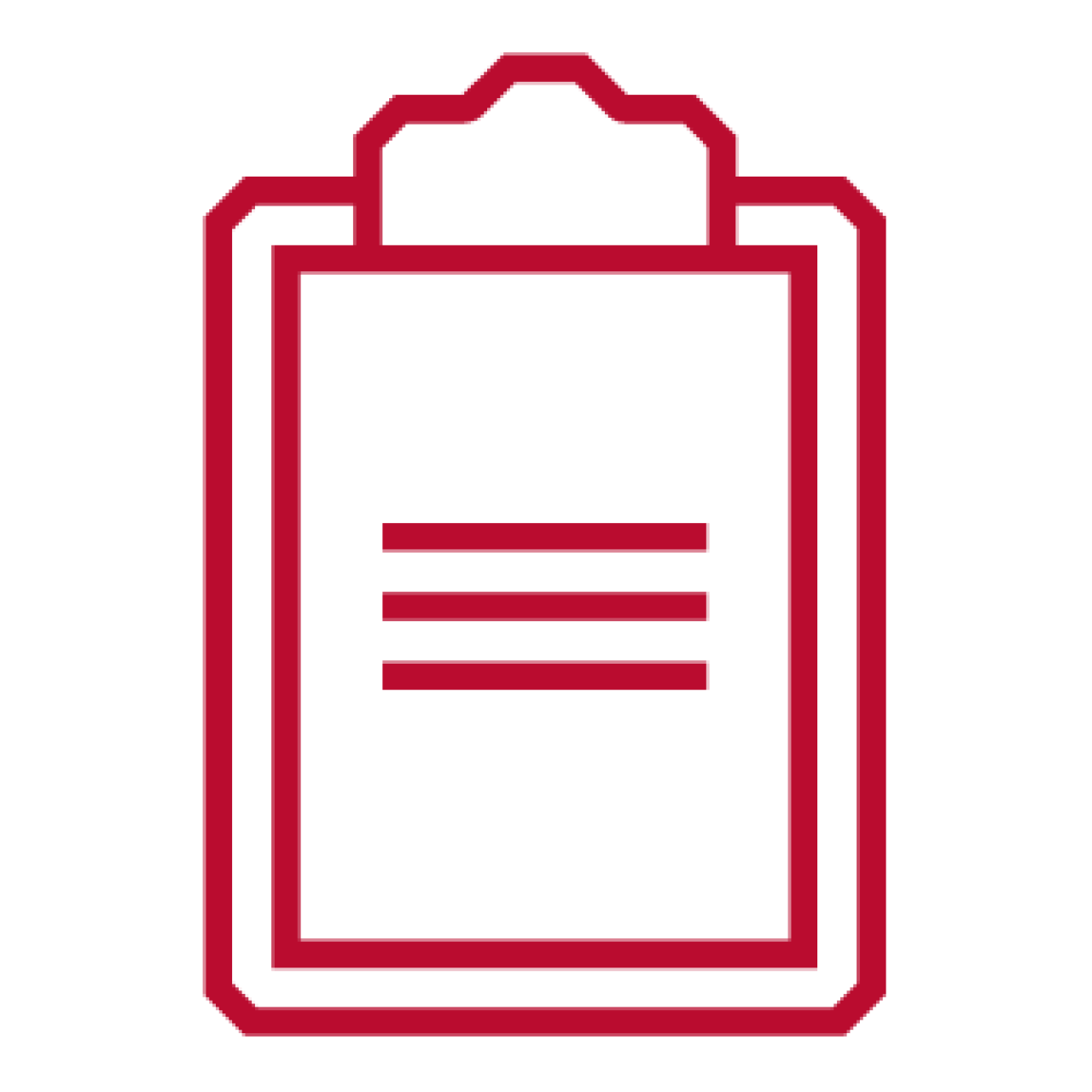 Scarlet line icon of clipboard