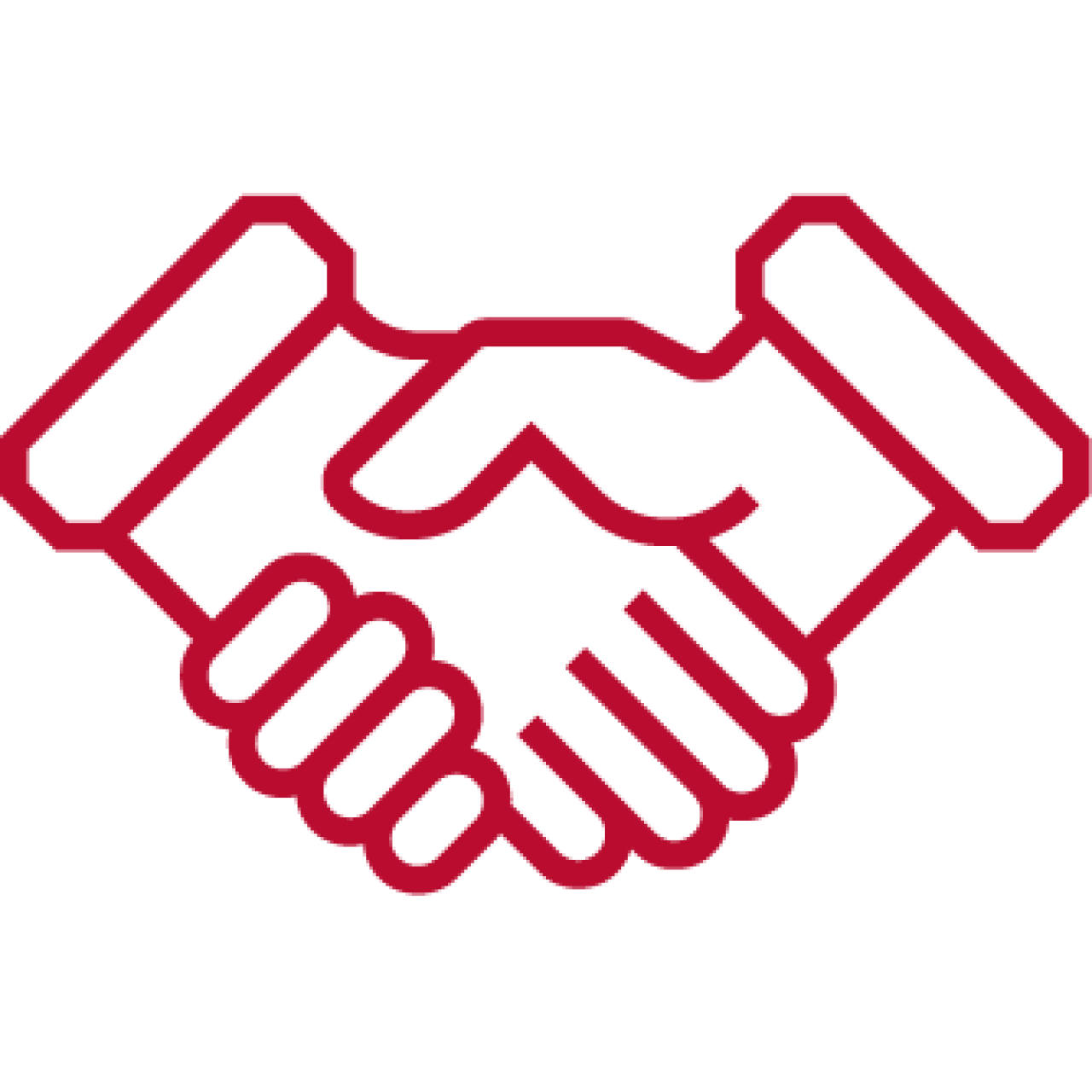 Scarlet line icon of shaking hands